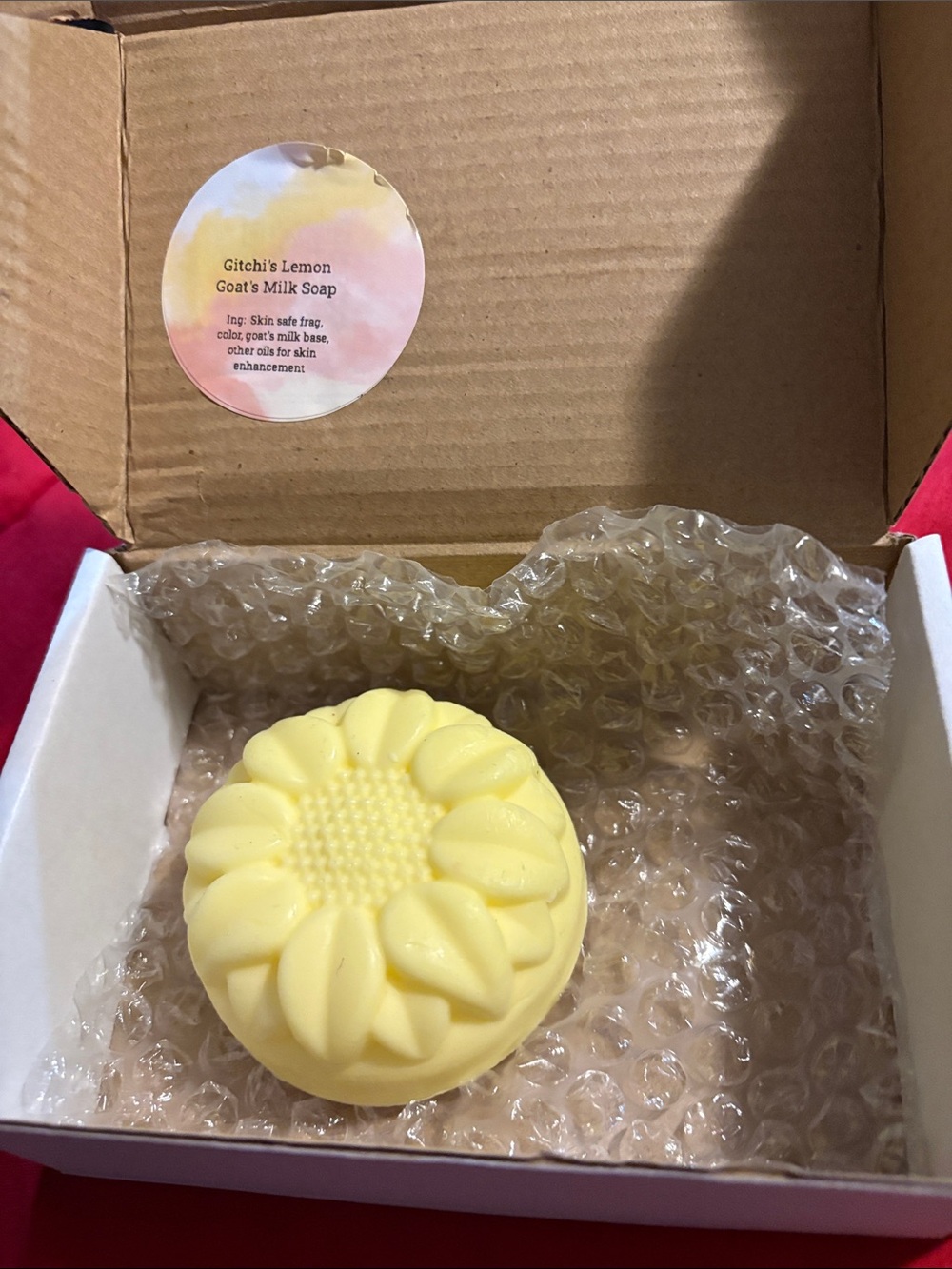 Lemon Goat's Milk Soap - Yellow Floral Bar